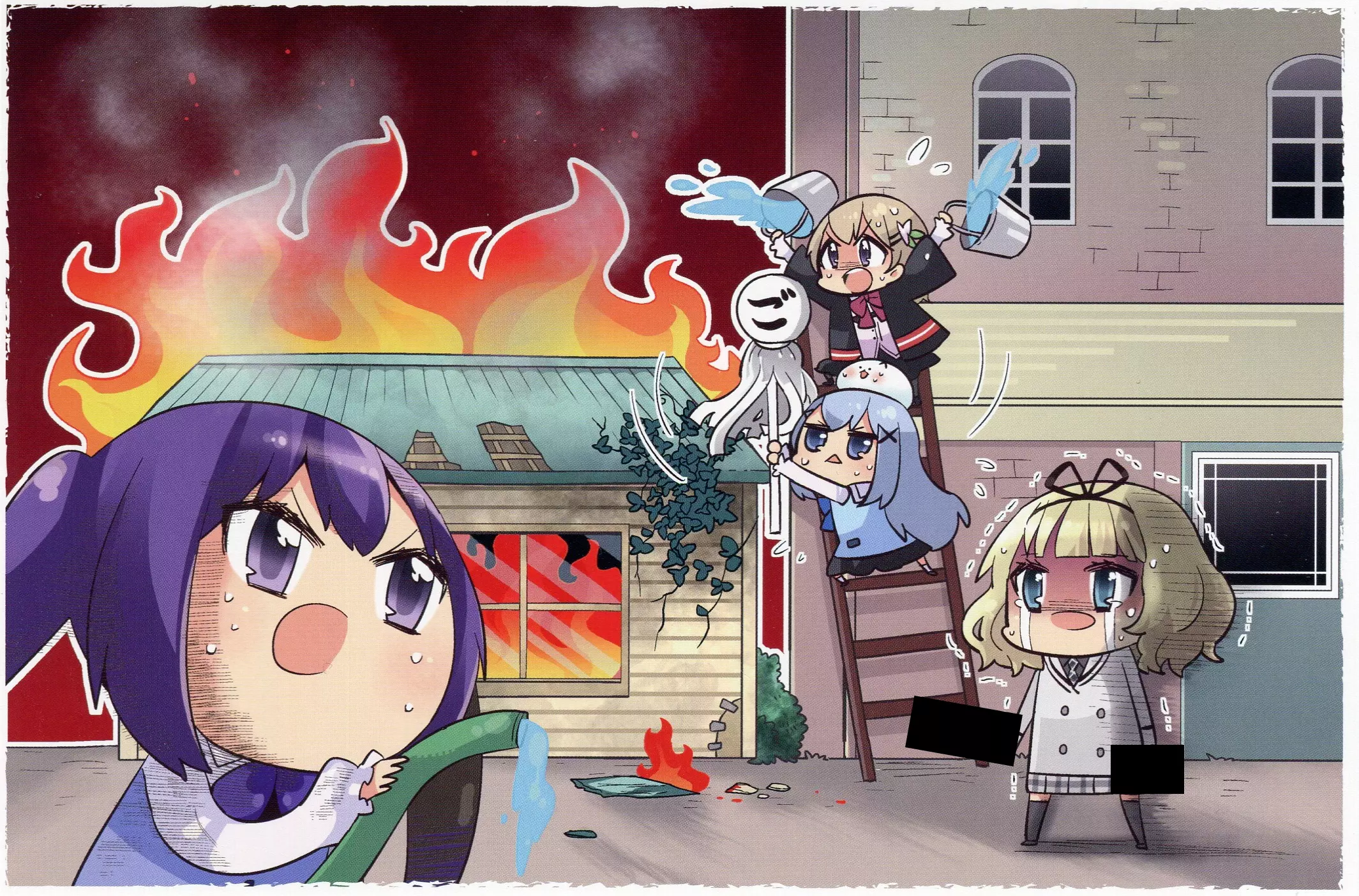 Image of sharo's house on fire